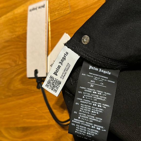 PALM ANGELS Men Logo BW Loose 5 Pockets Jean - Size 30 - New - Picture 12 of 16